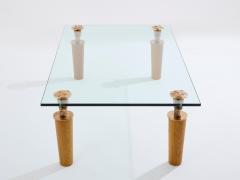  Garouste Bonetti Garouste Bonetti solid oak and bronze glass coffee table 1995 - 3963817