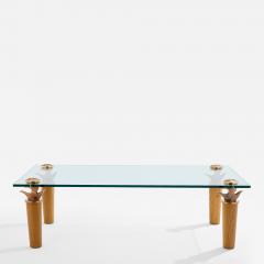  Garouste Bonetti Garouste Bonetti solid oak and bronze glass coffee table 1995 - 3973372