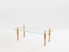  Garouste Bonetti Garouste Bonetti solid oak and bronze glass coffee table 1995 - 4756831