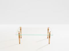  Garouste Bonetti Garouste Bonetti solid oak and bronze glass coffee table 1995 - 4756832
