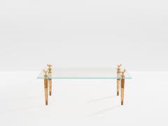  Garouste Bonetti Garouste Bonetti solid oak and bronze glass coffee table 1995 - 4770932