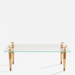  Garouste Bonetti Garouste Bonetti solid oak and bronze glass coffee table 1995 - 4770936