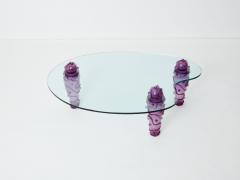  Garouste Bonetti Large signed purple resin glass coffee table Garouste Bonetti 1990s - 3241767