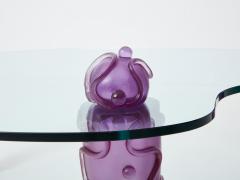  Garouste Bonetti Large signed purple resin glass coffee table Garouste Bonetti 1990s - 3241777