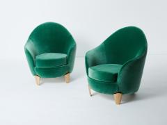  Garouste Bonetti Pair of armchairs Garouste Bonetti Koala bronze green velvet 1995 - 3246811