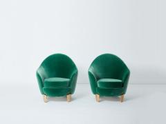  Garouste Bonetti Pair of armchairs Garouste Bonetti Koala bronze green velvet 1995 - 3246821