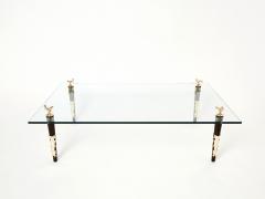  Garouste Bonetti Signed mahogany bronze glass coffee table by Garouste Bonetti 1995 - 2257753