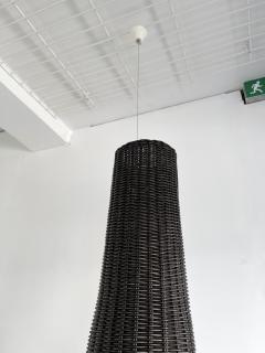  Gasparucci Italo Large Black Rattan Pendant Light by Gasparucci Italo 1980s - 2041484