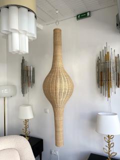  Gasparucci Italo Large Natural Rattan Pendant Light by Gasparucci Italo 1980s - 2041519