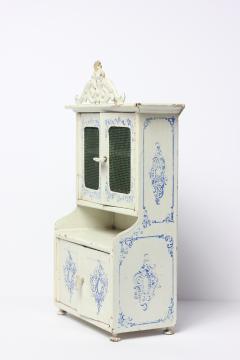  Gebr der Bing Antique Rare Dollhouse Miniature Gebr der Bing Enameled Tin Kitchen Cabinet 1890 - 3719086