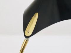  Gebr der Cosack 1950s Cosack Cobra Black Mid Century Brass Desk or Table Lamp Stilnovo Style - 4064819