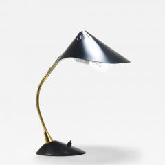  Gebr der Cosack 1950s Cosack Cobra Black Mid Century Brass Desk or Table Lamp Stilnovo Style - 4065608
