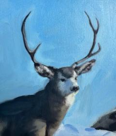  Geiler Gonzalez Cuban American Artist Geiler Gonzalez Deer Oil Painting on Canvas Signed - 3609171