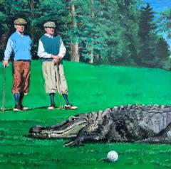  Geiler Gonzalez Cuban American Artist Geiler Gonzalez Painting on Canvas Game Over  - 3609285