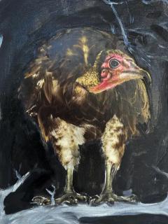  Geiler Gonzalez Geiler Gonzalez Oil Paper Collage Painting on Canvas The Hare and the Vulture - 3609258