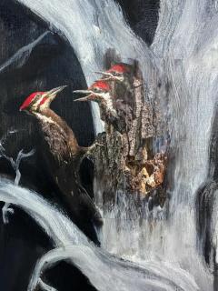  Geiler Gonzalez Geiler Gonzalez Oil Paper Collage Painting on Canvas The Hare and the Vulture - 3609265
