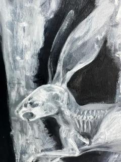  Geiler Gonzalez Geiler Gonzalez Oil Paper Collage Painting on Canvas The Hare and the Vulture - 3609266