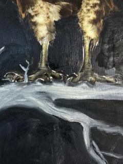 Geiler Gonzalez Geiler Gonzalez Oil Paper Collage Painting on Canvas The Hare and the Vulture - 3609309