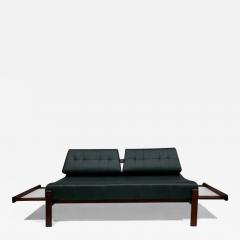  Gelli Ind stria de M veis Mid Century Modern Loveseat in Hardwood and Leather by Gelli Brazil 1960s - 3713143