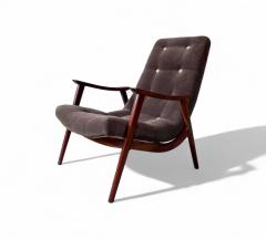  Gelli Ind stria de M veis Pair of Canoa Armchairs in Wood Fabric Gelli 1960s Lot 508 - 4335997