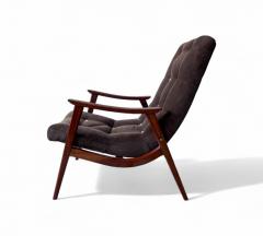  Gelli Ind stria de M veis Pair of Canoa Armchairs in Wood Fabric Gelli 1960s Lot 508 - 4335999