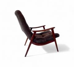  Gelli Ind stria de M veis Pair of Canoa Armchairs in Wood Fabric Gelli 1960s Lot 508 - 4336001