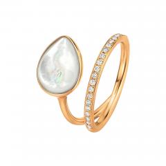  Gellner Mother of Pearl Brilliant White Diamond Rose Gold Loop Ring Gellner 2025 - 4719806