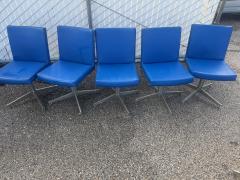  General Fireproofing Company 20 General Fireproofing Blue Vinyl and Aluminum Swivel Chairs - 4228550