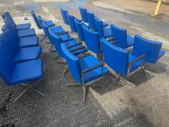  General Fireproofing Company 20 General Fireproofing Blue Vinyl and Aluminum Swivel Chairs - 4228551