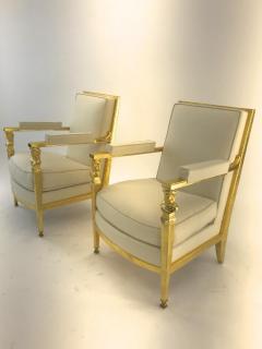  Genes Babut Genes Babut French 40s gorgeous pair of gold leaf chairs - 2778154