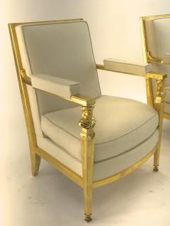  Genes Babut Genes Babut French 40s gorgeous pair of gold leaf chairs - 2778155