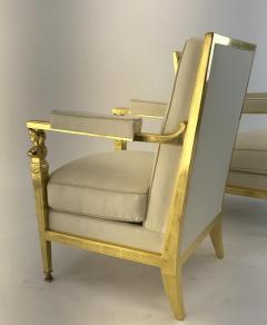  Genes Babut Genes Babut French 40s gorgeous pair of gold leaf chairs - 2778158