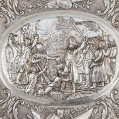  Georg Roth Co Oval shaped silver tray by Georg Roth Co embossed with a Napoleonic scene - 3517096