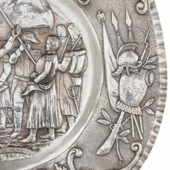  Georg Roth Co Oval shaped silver tray by Georg Roth Co embossed with a Napoleonic scene - 3517097