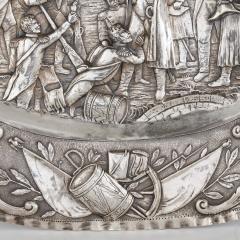  Georg Roth Co Oval shaped silver tray by Georg Roth Co embossed with a Napoleonic scene - 3517105