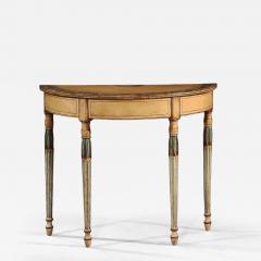  George Seddon Sons Painted Demi Lune Pier Table Likely by Seddon Sons and Sons and Shackleton - 4603596