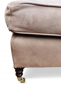  George Smith George Smith Distressed Light Beige Leather Armchair Club Chair With Ottoman - 2953333