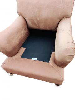  George Smith George Smith Distressed Light Beige Leather Armchair Club Chair With Ottoman - 2953335