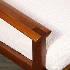  George Tanier Mid Century Modern Armchair in Hand Rubbed Teak and Holly Hunt Boucl Fabric - 3040518