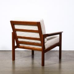  George Tanier Mid Century Modern Armchair in Hand Rubbed Teak and Holly Hunt Boucl Fabric - 3040557