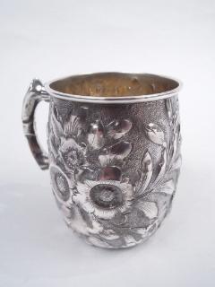  George W Shiebler Co Antique Shiebler Victorian Repousse Sterling Silver Baby Cup - 3765102