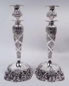 George W Shiebler Co Pair of Shiebler Victorian Classical Sterling Silver Candlesticks - 4543709