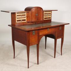  George Walton George Walton Arts Crafts Walnut Desk with Secret Drawers Heart Escutcheons - 4183087