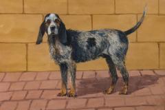  Georges Busson Georges Busson Art Deco Wire Haired Spaniel Dog Watercolor 1 - 3173931