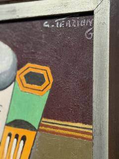  Georges Terzian Georges Terzian Cubism Expressionism Original Art Deco Style Painting - 4134552