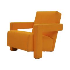  Gerrit Thomas Rietveld 20th Century Thomas Rietveld Orange Wool Fabric Pair Of Utrecht Armchairs 1935 - 4573054