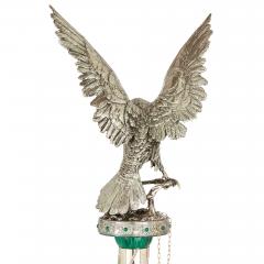  Giaconi Gioli Modern Italian silver diamond and malachite eagle model by Giaconi Gioli - 4247660