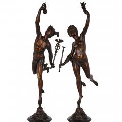  Giambologna Pair of patinated bronze figures of Mercury and Fortuna after Giambologna - 3056105