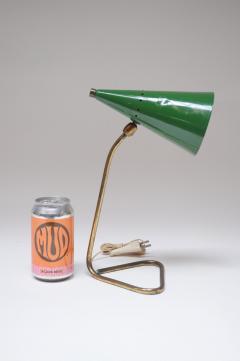  Gilardi Barzaghi Italian Modern Brass and Green Metal Petite Table Lamp by Gilardi and Barzaghi - 3451993
