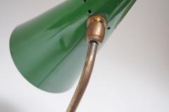  Gilardi Barzaghi Italian Modern Brass and Green Metal Petite Table Lamp by Gilardi and Barzaghi - 3451999